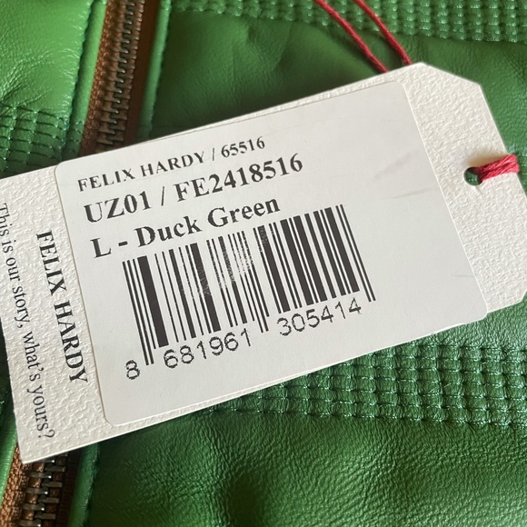 BRAND NEW with TAGS Green Leather Jacket - Picture 6 of 7